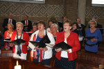 Bevrijdingsdag: koor in rood-wit-blauw.